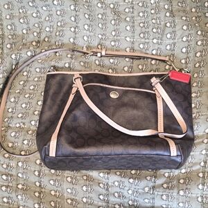 Coach Brown and Tan Crossbody And Shoulder Bag
